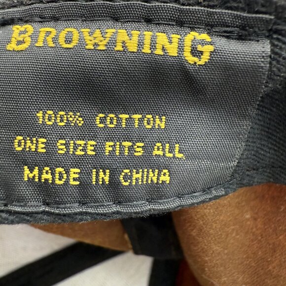 Browning Dura-Wax Solid Baseball Cap 308412881 Brown & Loop Closure 3-D Buckmark - Picture 9 of 11